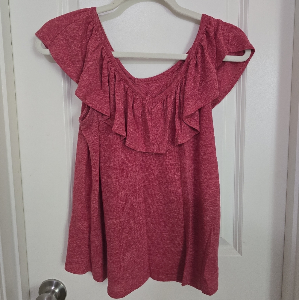Old Navy Women's Raspberry Ruffle Blouse